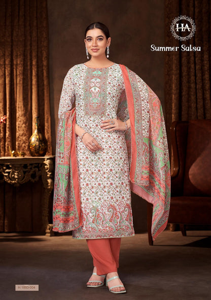 Summer Salsa Harshit Fashion Cambric Pant Style Suits Wholesaler Ahmedabad