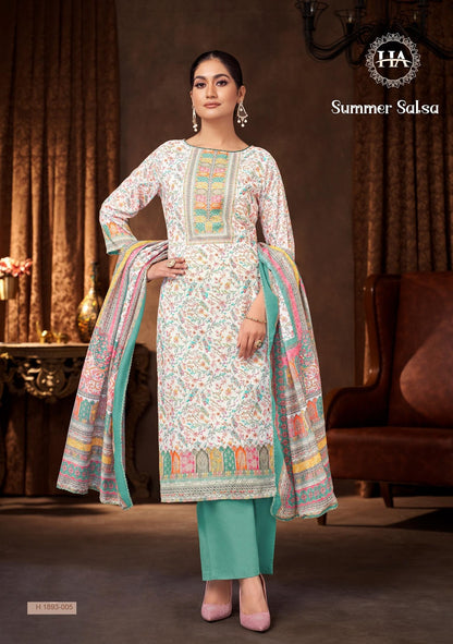 Summer Salsa Harshit Fashion Cambric Pant Style Suits Wholesaler Ahmedabad