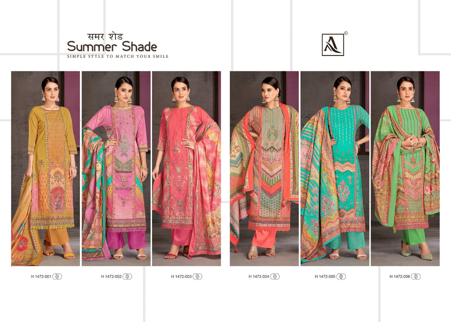 Summer Shade Alok Cambric Plazzo Style Suits