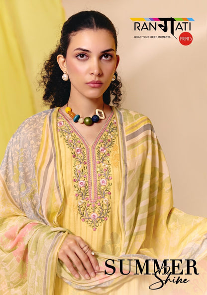 Summer Shine Rangati Prints Viscose Muslin Pant Style Suits Exporter India