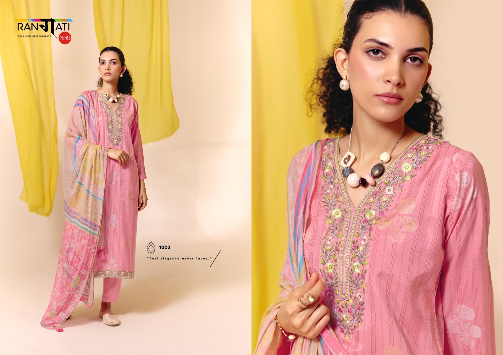 Summer Shine Rangati Prints Viscose Muslin Pant Style Suits Exporter India