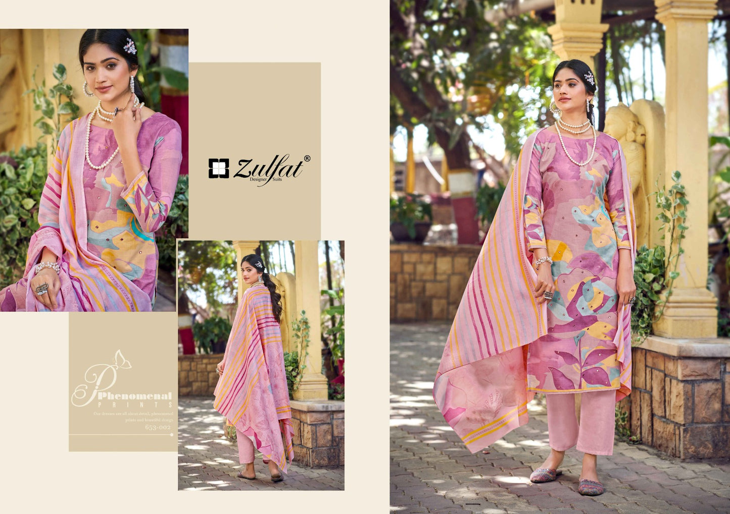 Summer Shine Vol 2 Zulfat Designer Pure Cotton Pant Style Suits Supplier