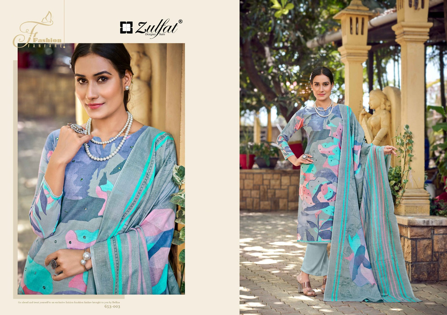 Summer Shine Vol 2 Zulfat Designer Pure Cotton Pant Style Suits Supplier