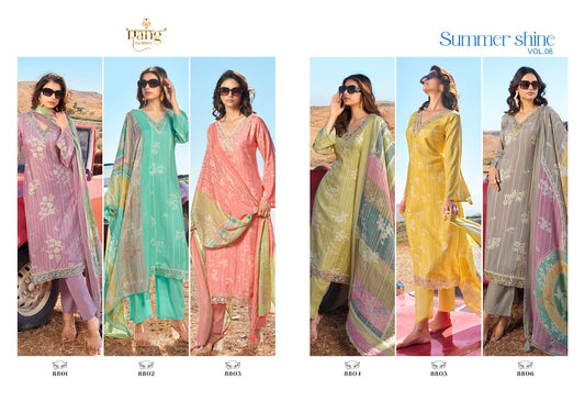 Summer Shine Vol 6 Rang Fashion Viscose Muslin Pant Style Suits Supplier Gujarat