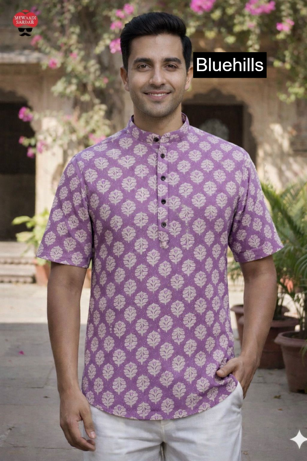 Summer Short Bluehills Cotton Mens Kurta Wholesaler India