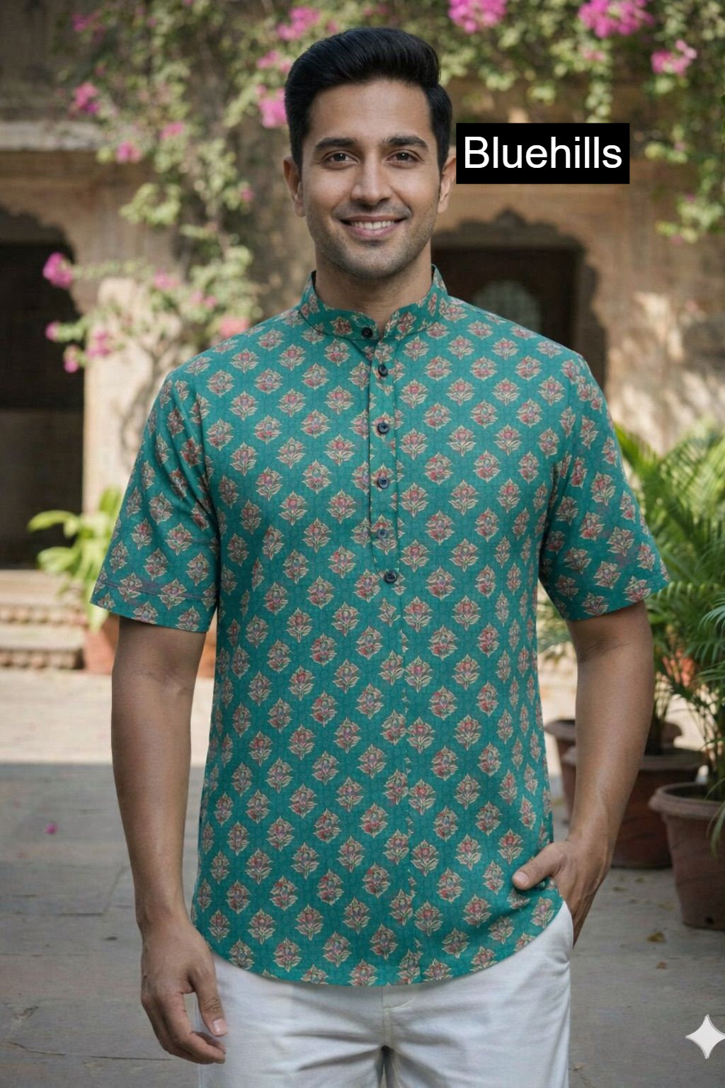 Summer Short Bluehills Cotton Mens Kurta Wholesaler India
