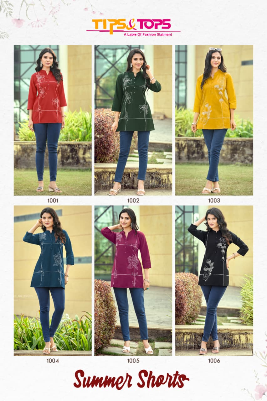 Summer Shorts Tips Tops Cotton Short Kurtis Wholesale Rate
