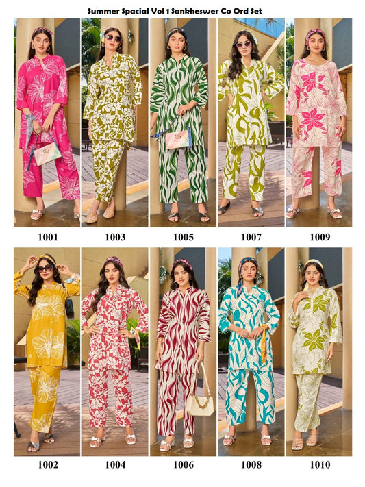 Summer Spacial Vol 1 Sankheswer Reyon Co Ord Set Exporter Gujarat