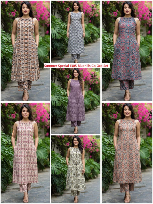 Summer Special 1305 Bluehills Cotton Co Ord Set Exporter India
