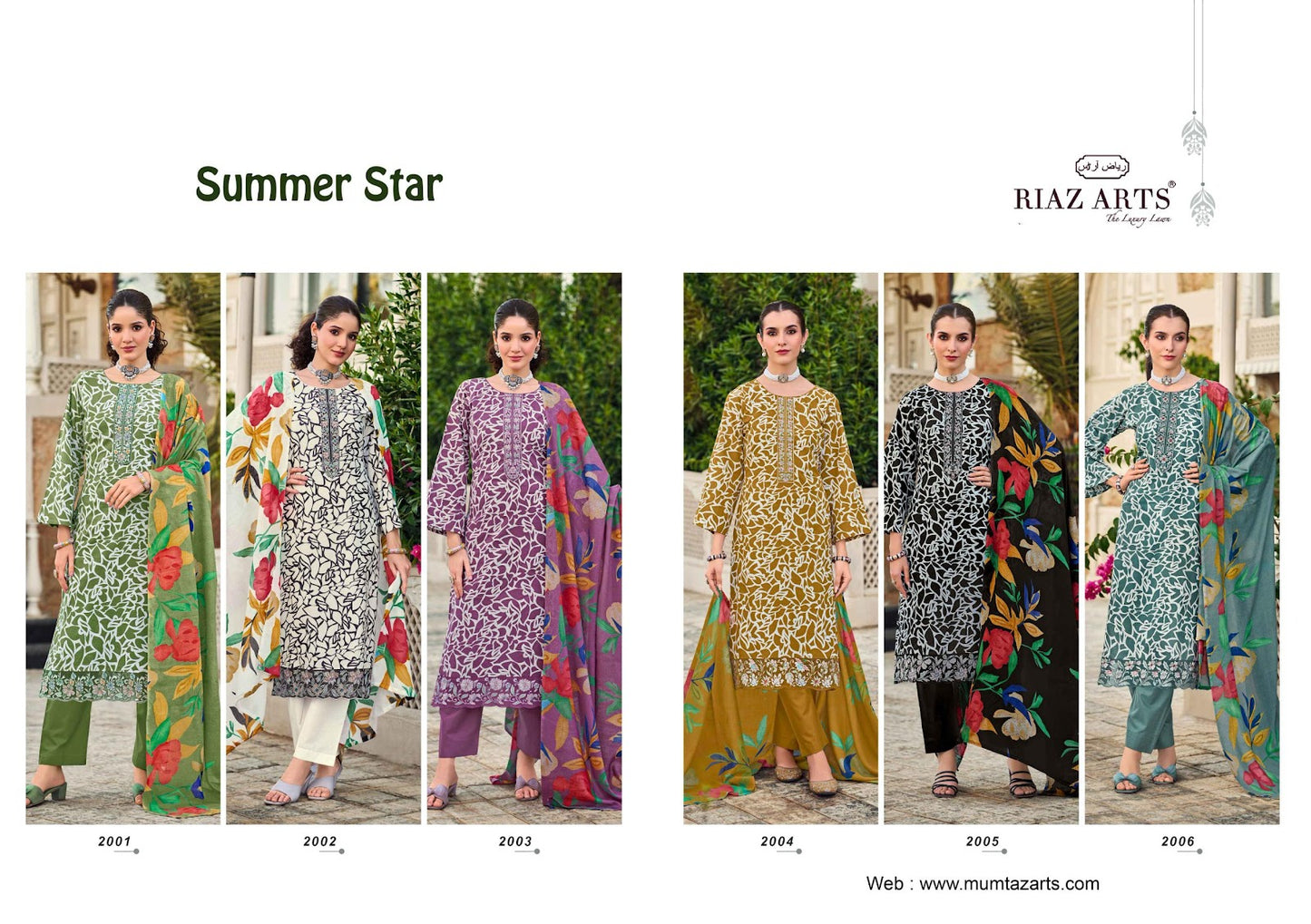 Summer Star Riaz Art Cambric Lawn Karachi Salwar Suits Supplier Gujarat