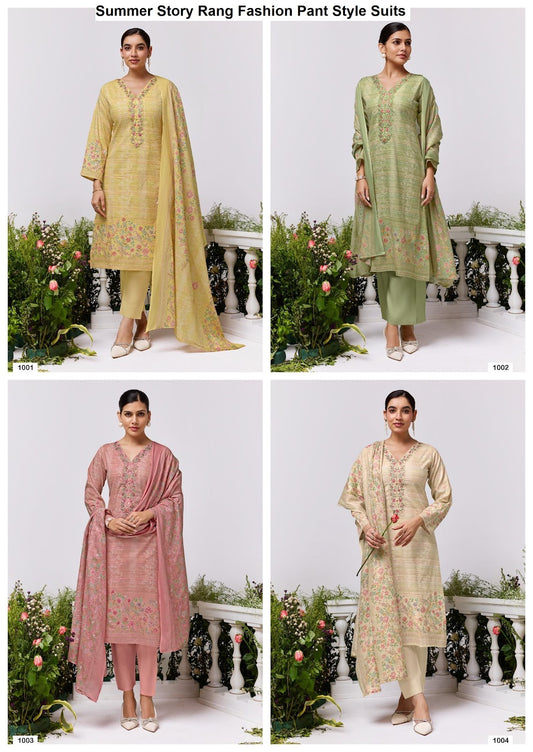 Summer Story Rang Fashion Cotton Cambric Pant Style Suits Wholesale