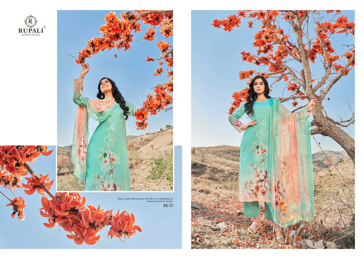 Summer Sunshine Rupali Pure Lawn Pant Style Suits Wholesale Price