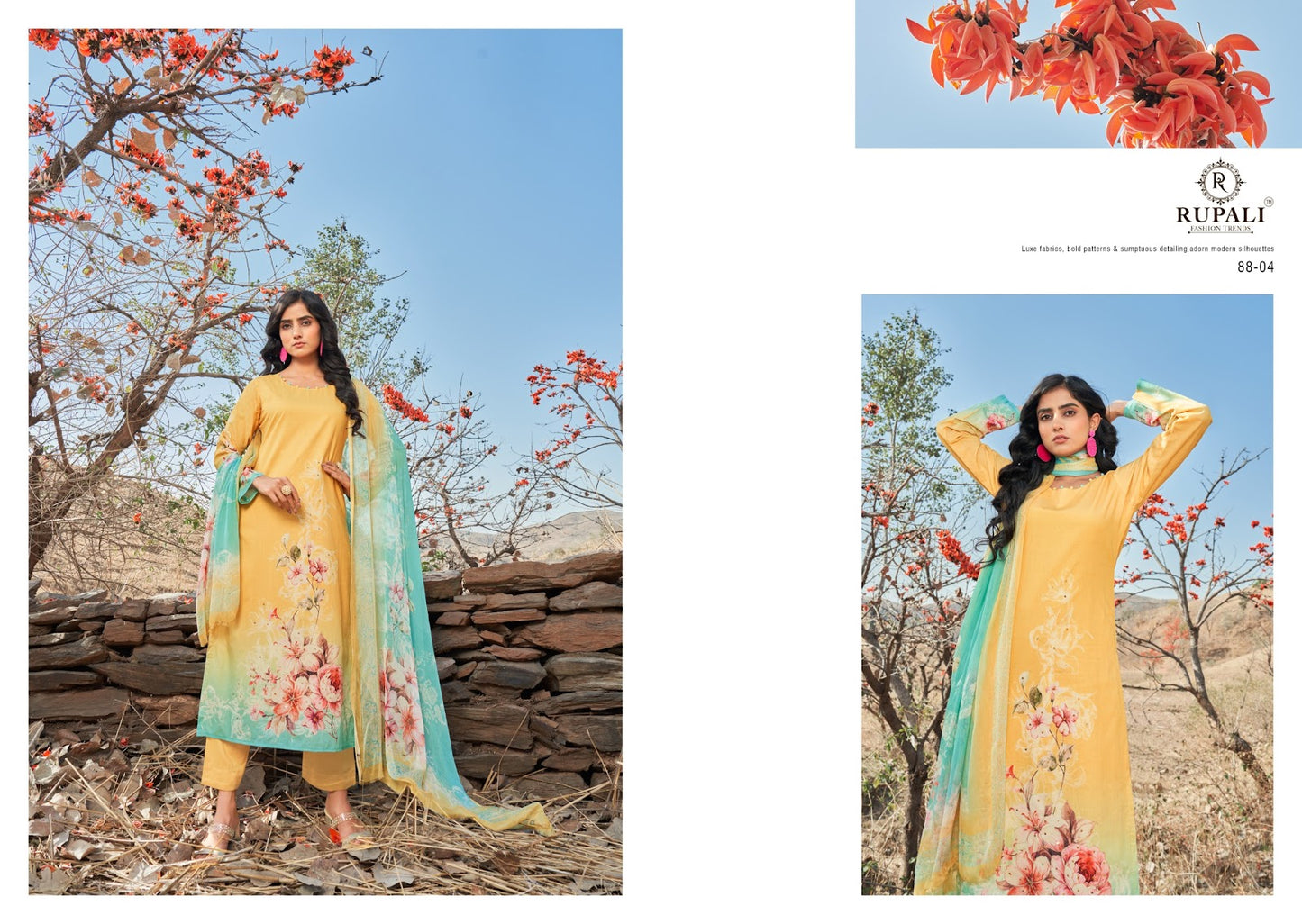 Summer Sunshine Rupali Pure Lawn Pant Style Suits Wholesale Price
