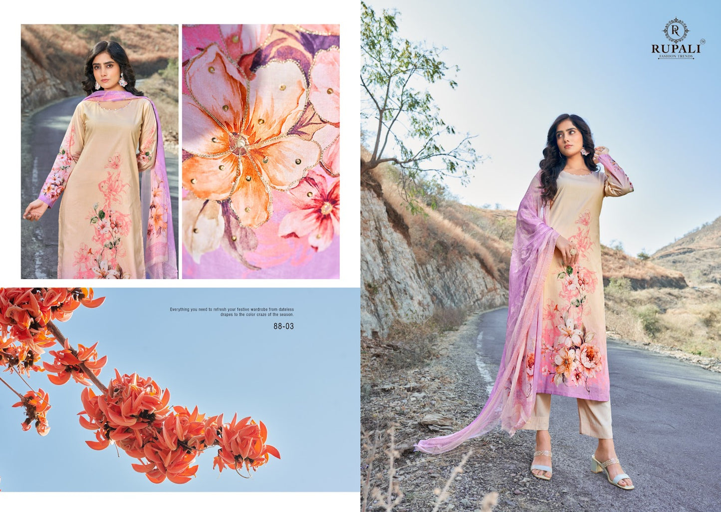 Summer Sunshine Rupali Pure Lawn Pant Style Suits Wholesale Price
