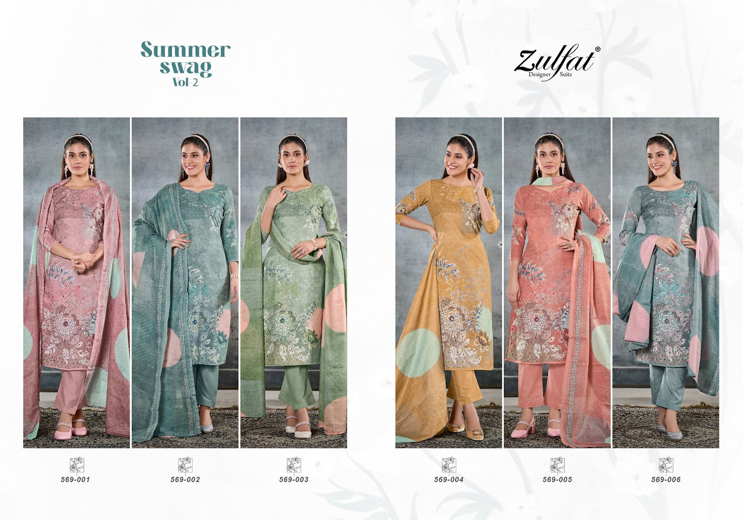 Summer Swag Vol 2 Zulfat Designer Cotton Pant Style Suits Exporter Gujarat