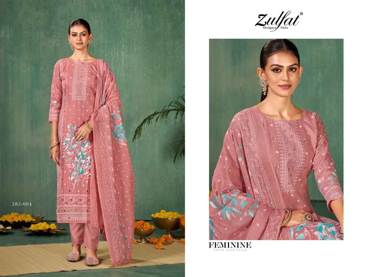 Summer Swag Vol 5 Zulfat Designer Cotton Pant Style Suits Supplier India