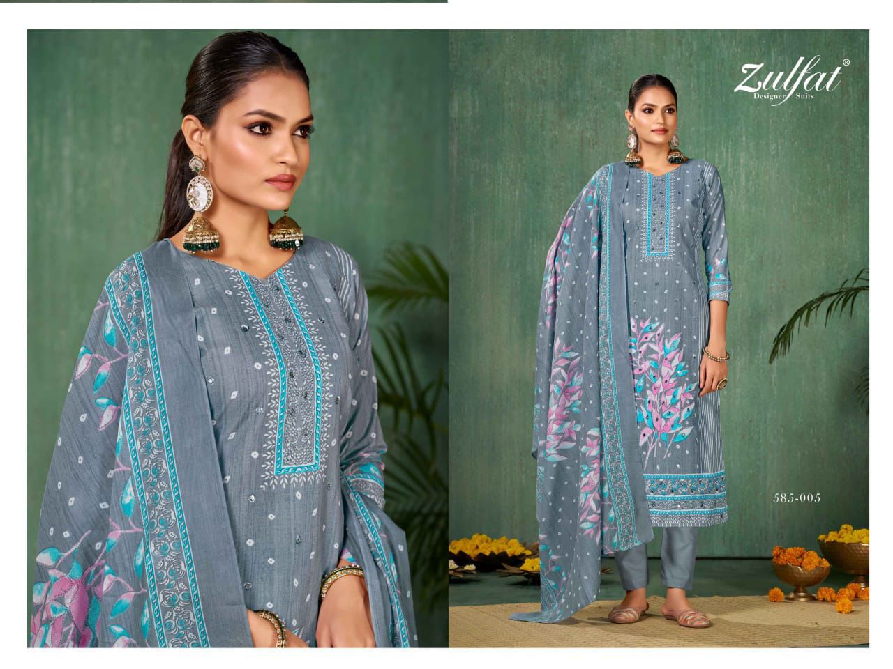Summer Swag Vol 5 Zulfat Designer Cotton Pant Style Suits Supplier India