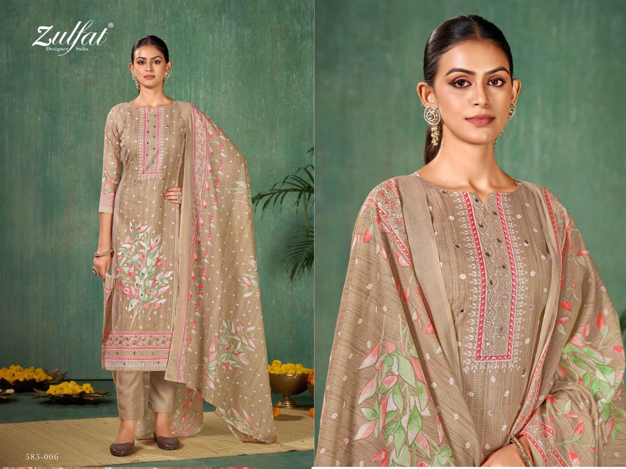 Summer Swag Vol 5 Zulfat Designer Cotton Pant Style Suits Supplier India