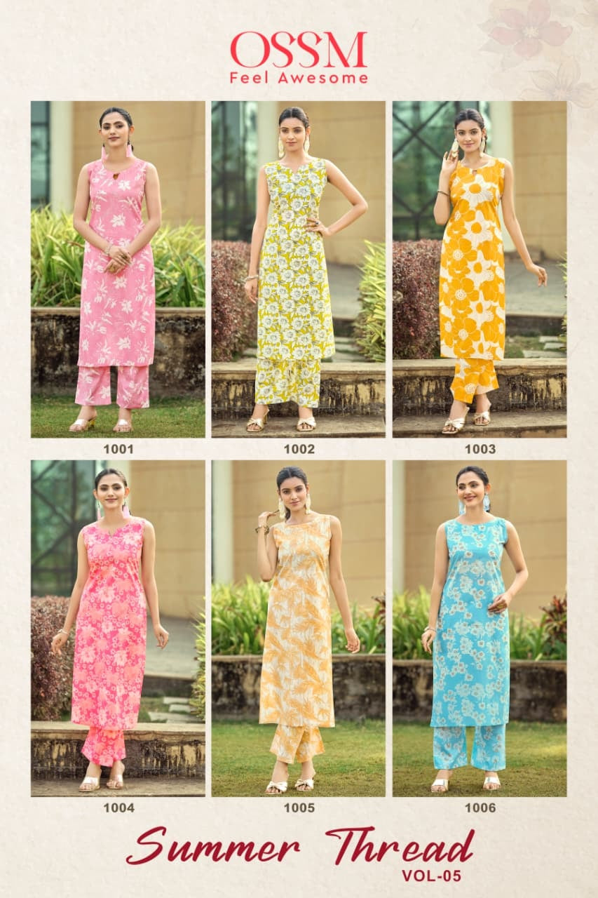 Summer Threads Vol 5 Ossm Cotton Co Ord Set Manufacturer India