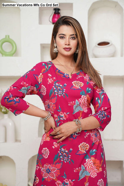 Summer Vacations Mfs Cotton Co Ord Set Wholesaler India