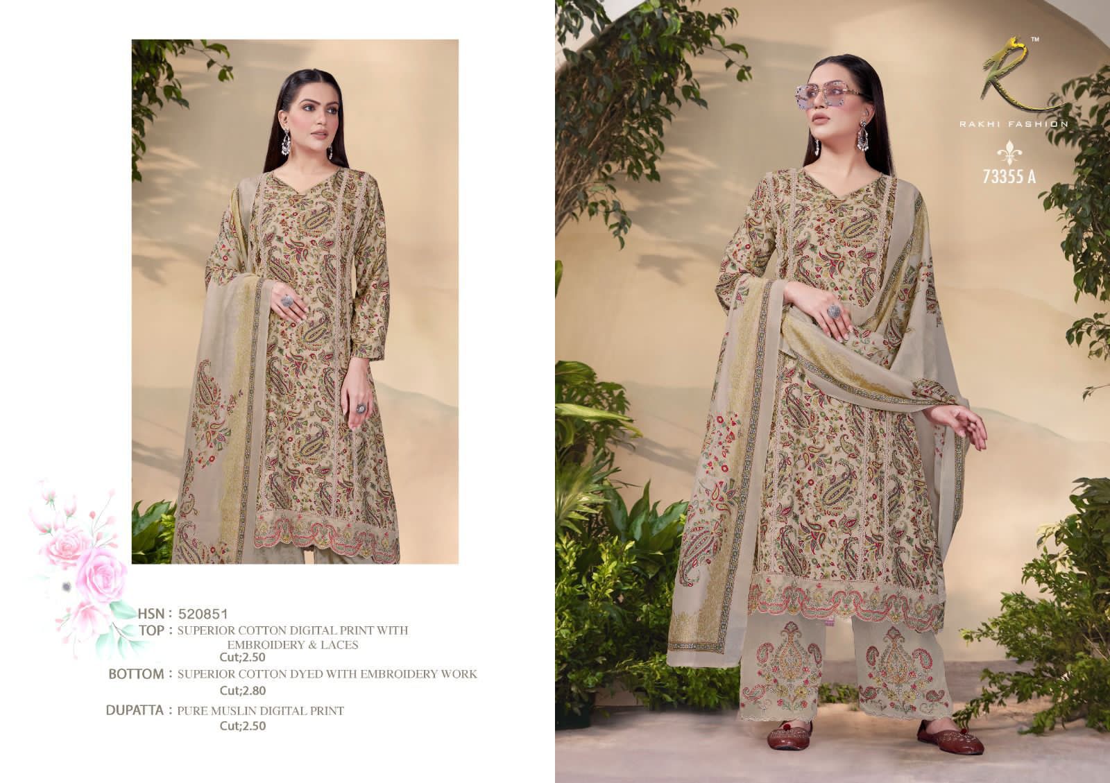Summer Waves 73355 Rakhi Fashion Cotton Pant Style Suits Wholesale Rate