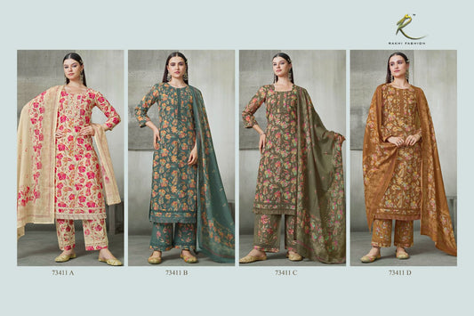 Summer Waves 73411 Rakhi Fashion Soft Cotton Pant Style Suits Supplier Gujarat