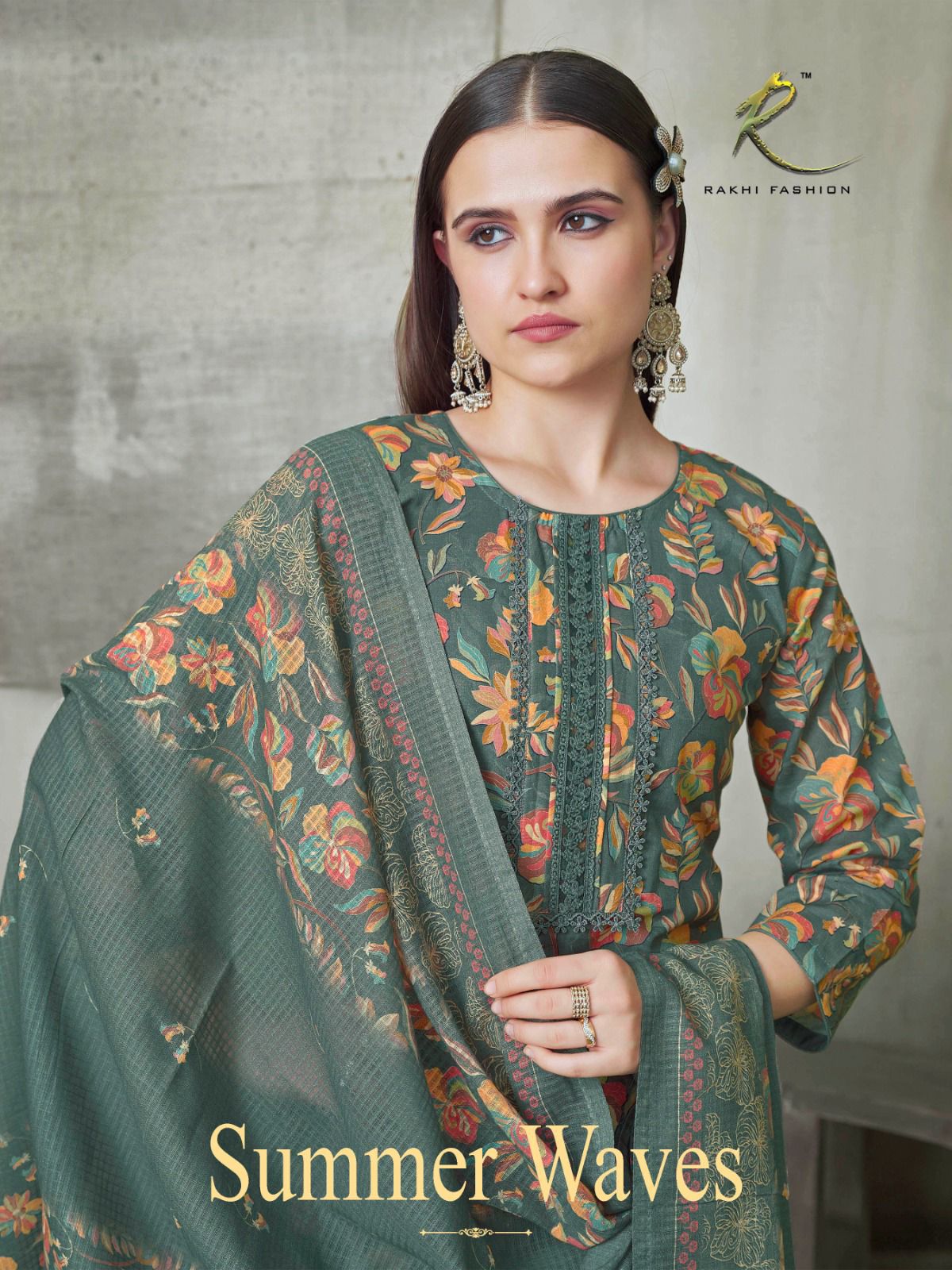 Summer Waves 73411 Rakhi Fashion Soft Cotton Pant Style Suits Supplier Gujarat