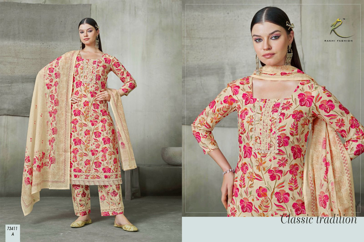 Summer Waves 73411 Rakhi Fashion Soft Cotton Pant Style Suits Supplier Gujarat