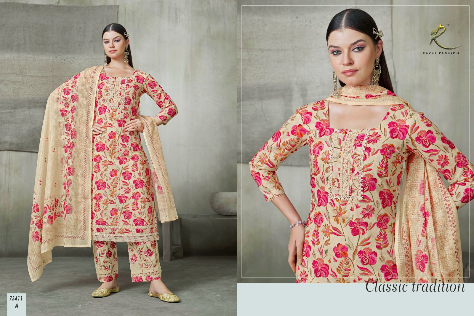 Summer Waves 73411 Rakhi Fashion Soft Cotton Pant Style Suits Supplier Gujarat