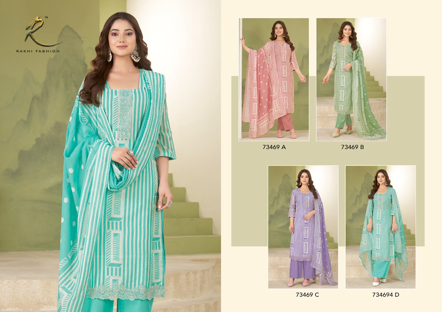 Summer Waves 73469 Rakhi Fashion Lilen Pant Style Suits Wholesale Price