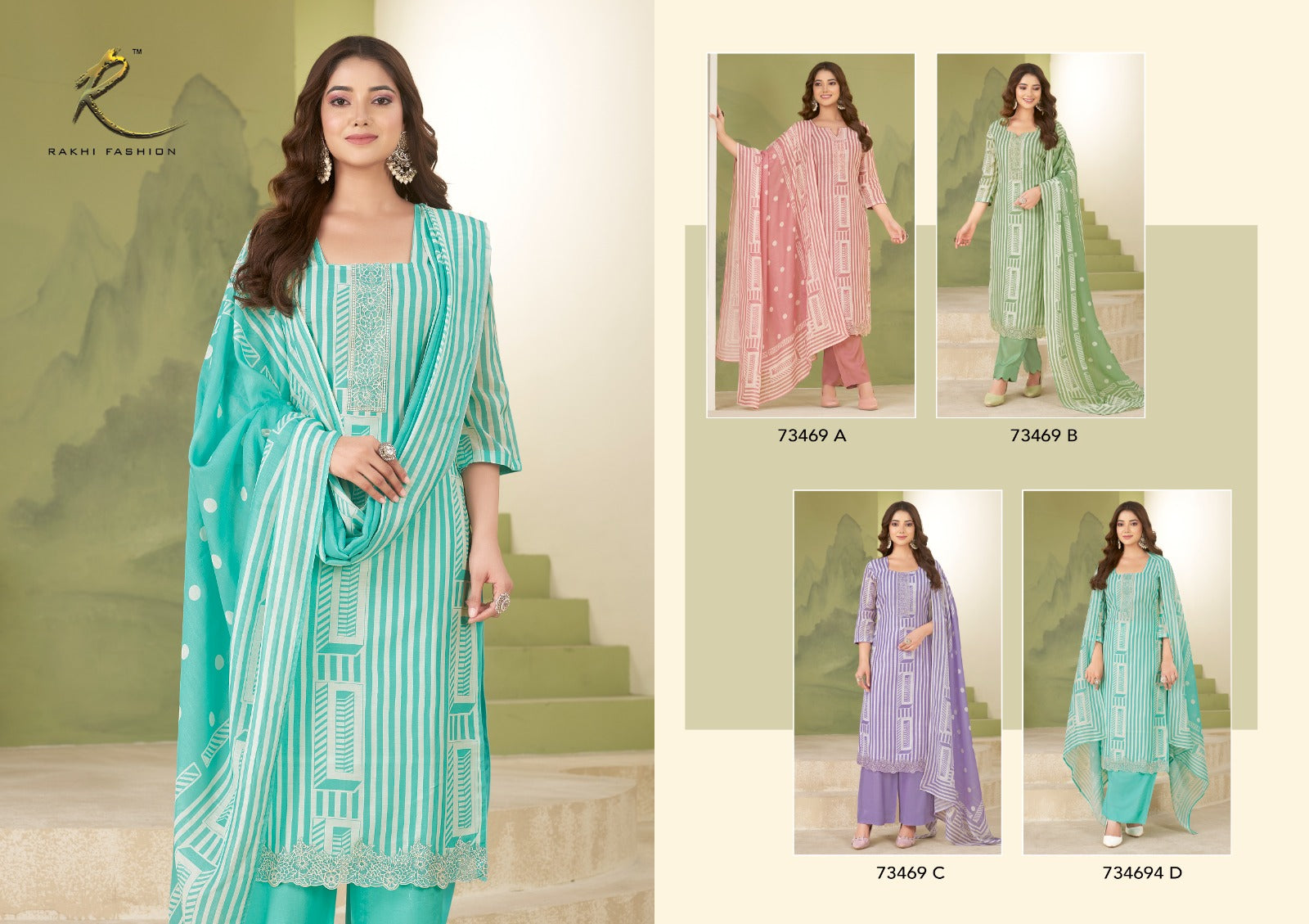 Summer Waves 73469 Rakhi Fashion Lilen Pant Style Suits Wholesale Price