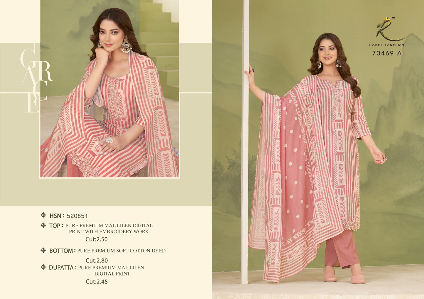 Summer Waves 73469 Rakhi Fashion Lilen Pant Style Suits Wholesale Price