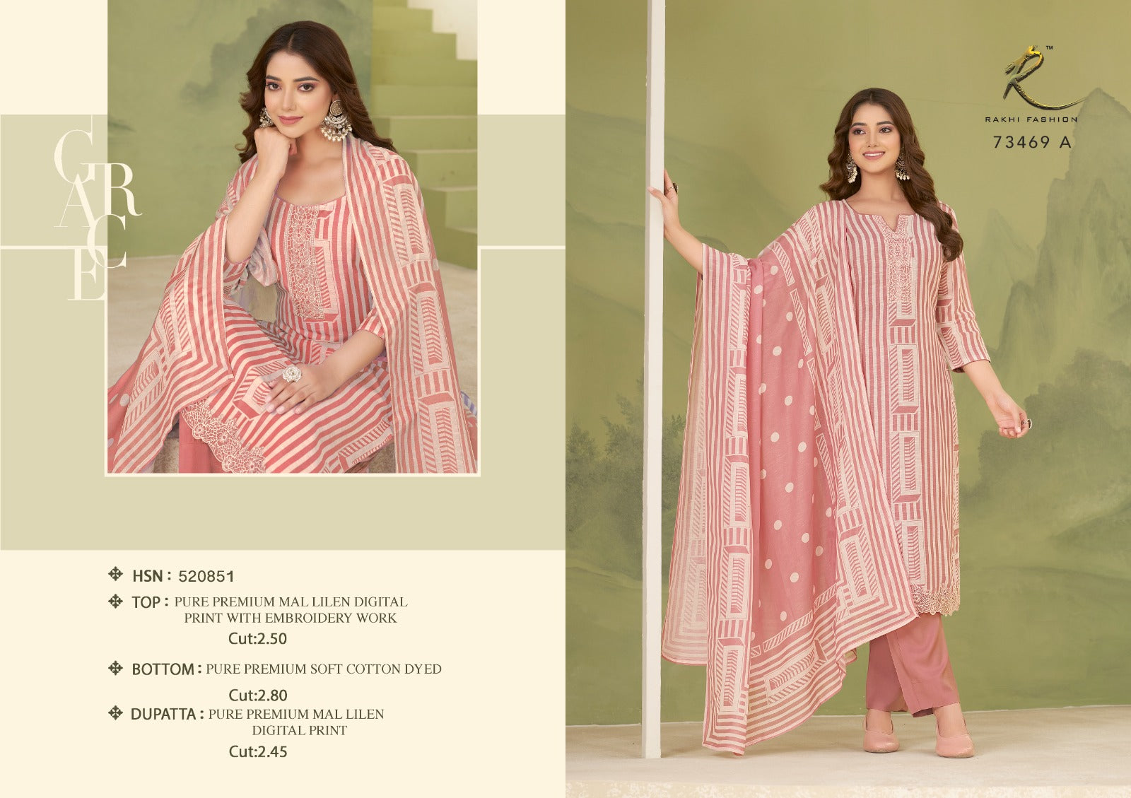 Summer Waves 73469 Rakhi Fashion Lilen Pant Style Suits Wholesale Price