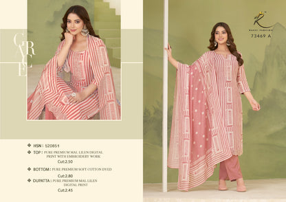 Summer Waves 73469 Rakhi Fashion Lilen Pant Style Suits Wholesale Price