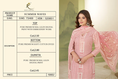 Summer Waves 73469 Rakhi Fashion Lilen Pant Style Suits Wholesale Price