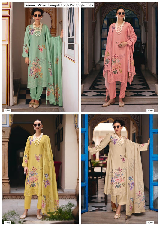 Summer Waves Rangati Prints Muslin Pant Style Suits Exporter