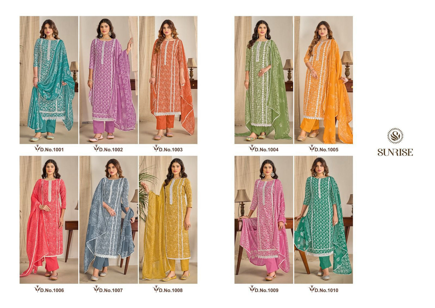 Summre Colletion Sunrise Slub Cotton Plazzo Style Suits Manufacturer Gujarat