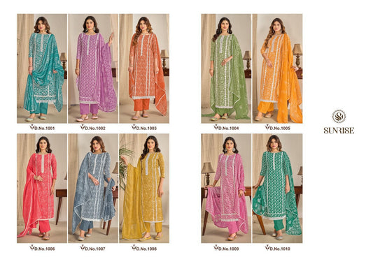 Summre Colletion Sunrise Slub Cotton Plazzo Style Suits Manufacturer Gujarat