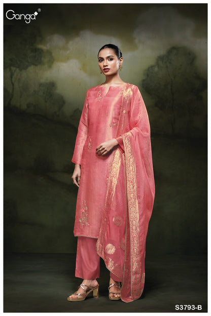 Sunaa 3793 Ganga Pure Bemberg Pant Style Suits Manufacturer India