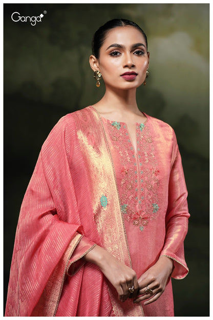 Sunaa 3793 Ganga Pure Bemberg Pant Style Suits Manufacturer India