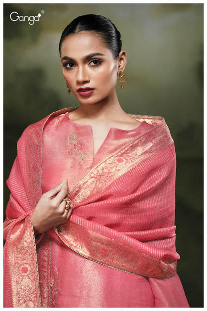 Sunaa 3793 Ganga Pure Bemberg Pant Style Suits Manufacturer India