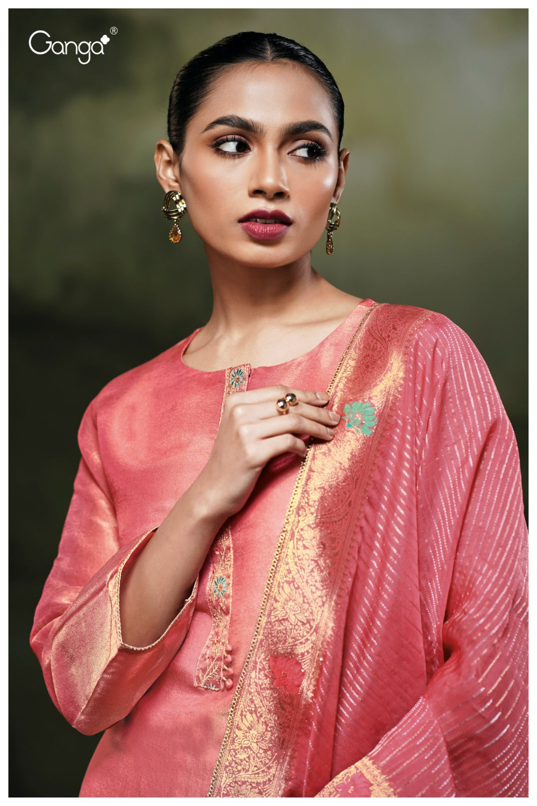 Sunaa 3793 Ganga Pure Bemberg Pant Style Suits Manufacturer India