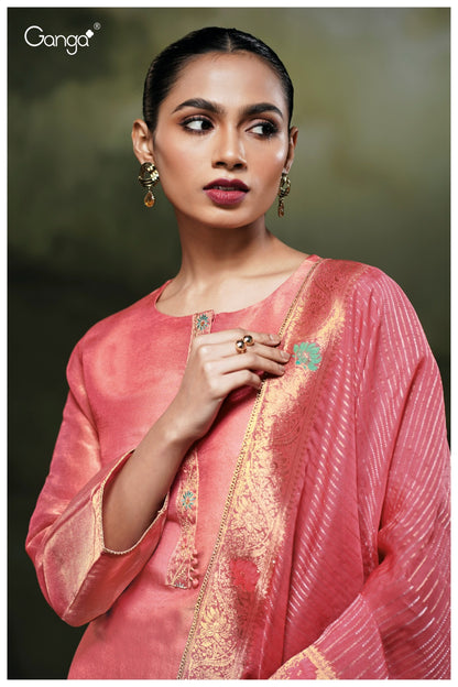 Sunaa 3793 Ganga Pure Bemberg Pant Style Suits Manufacturer India