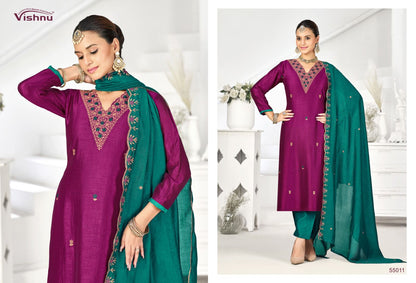 Sunayana Vishnu Impex Vichitra Silk Pant Style Suits Supplier Ahmedabad