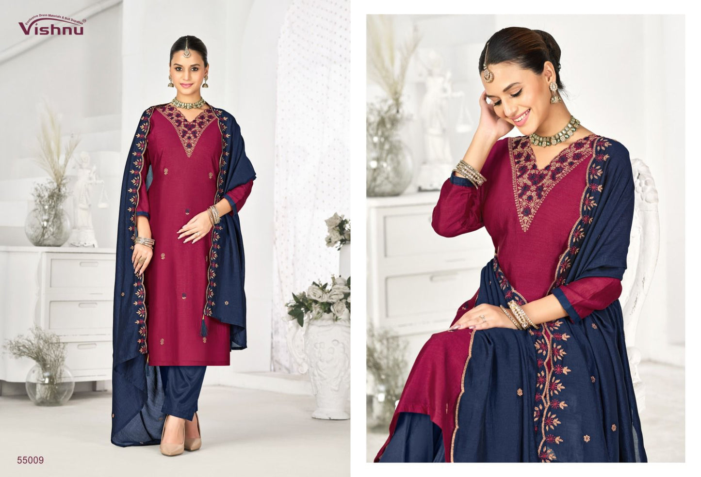 Sunayana Vishnu Impex Vichitra Silk Pant Style Suits Supplier Ahmedabad