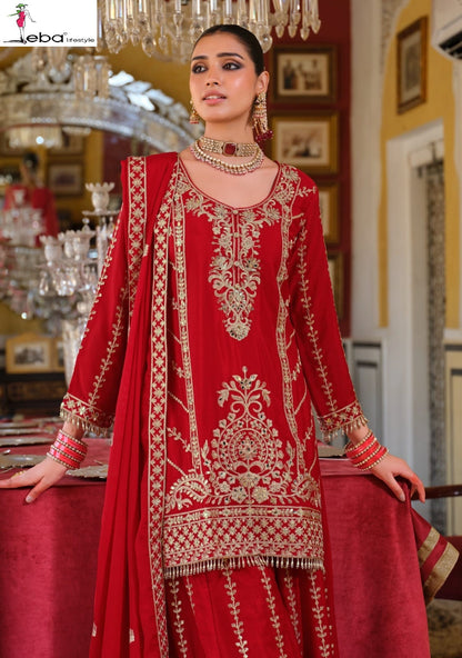 Sundari Eba Lifestyle Chinon Readymade Plazzo Style Suits Wholesale Rate