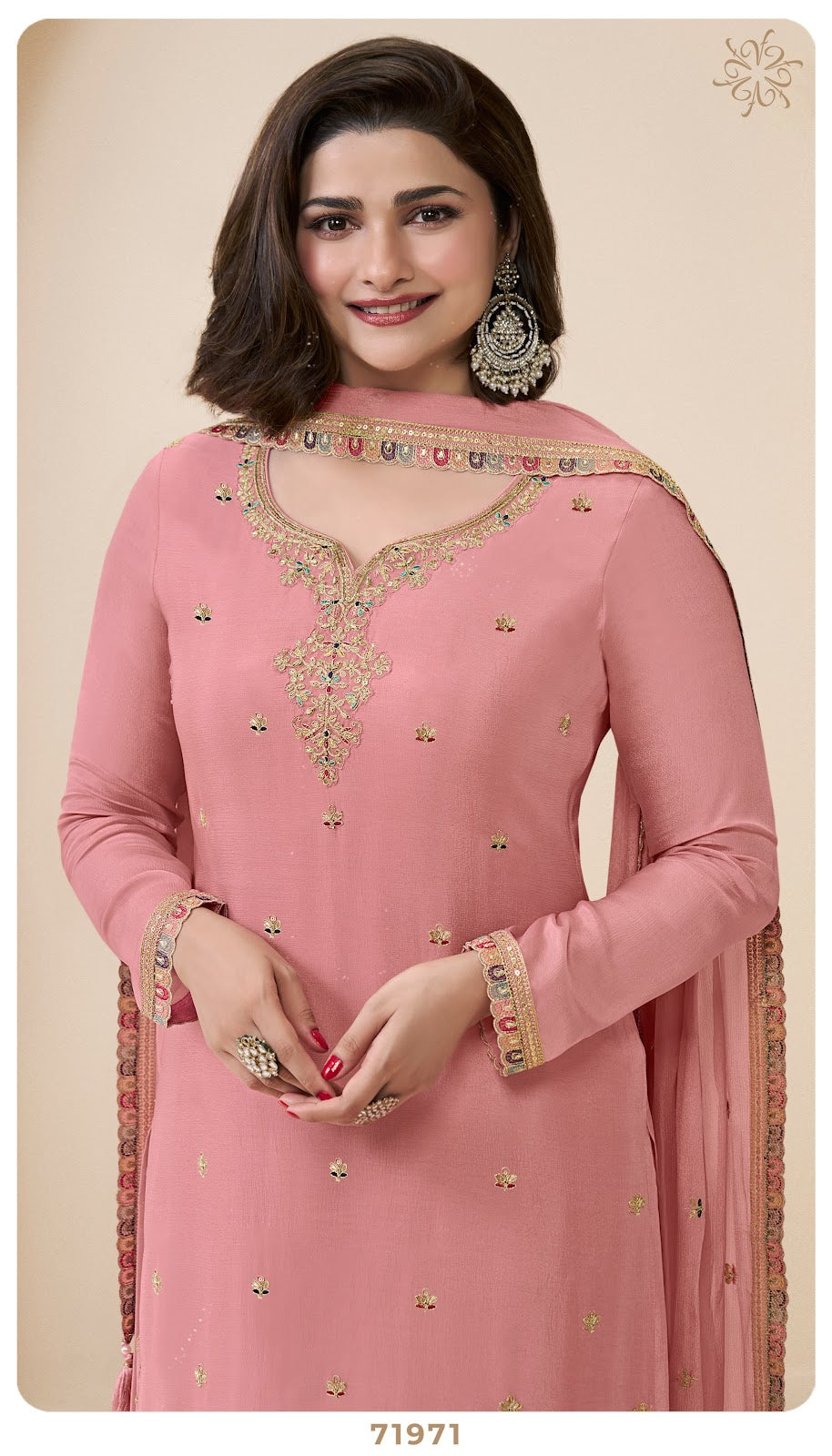 Sundari Kuleesh Vinay Fashion Llp Chinon Plazzo Style Suits Supplier Gujarat