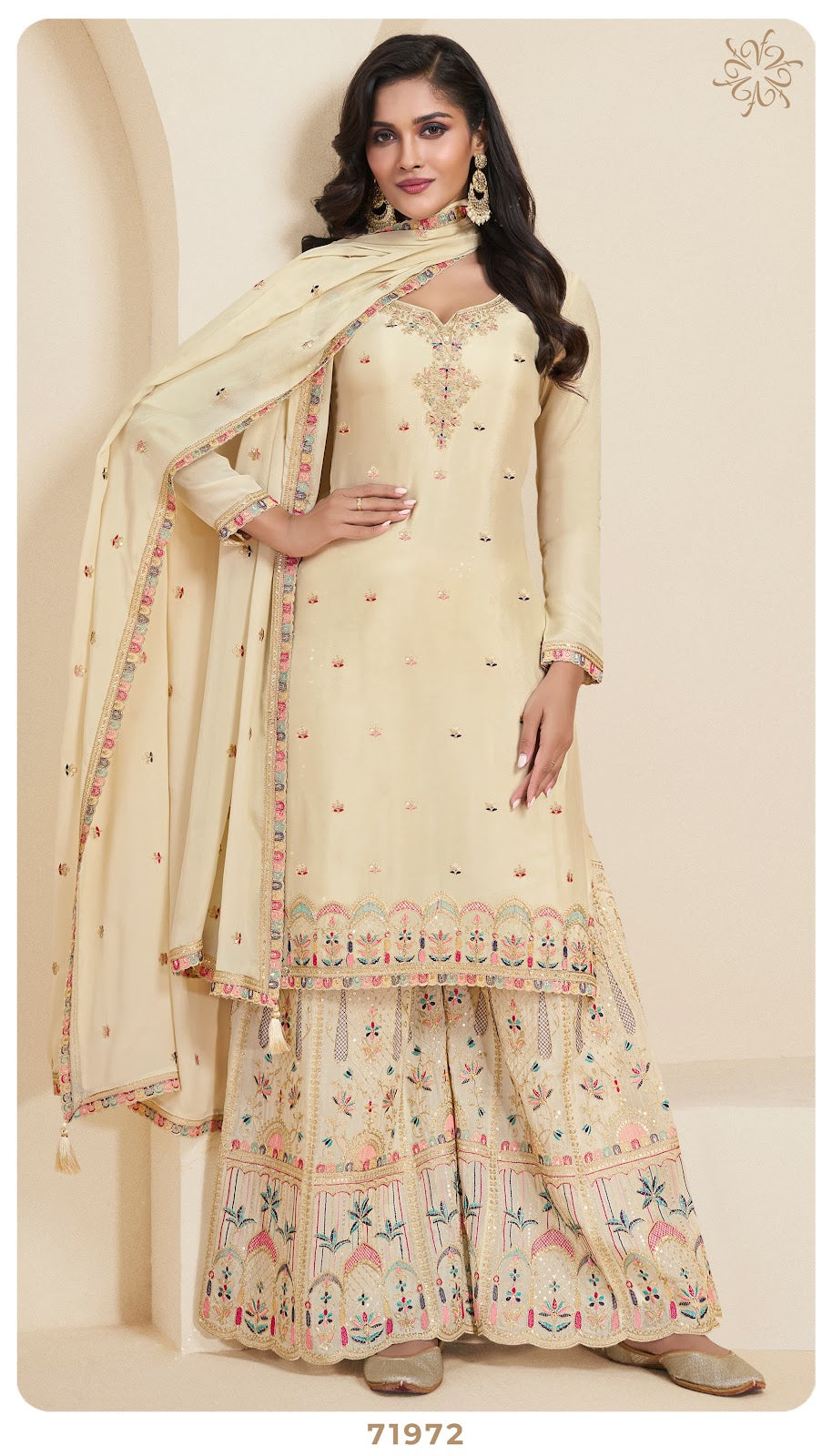 Sundari Kuleesh Vinay Fashion Llp Chinon Plazzo Style Suits Supplier Gujarat
