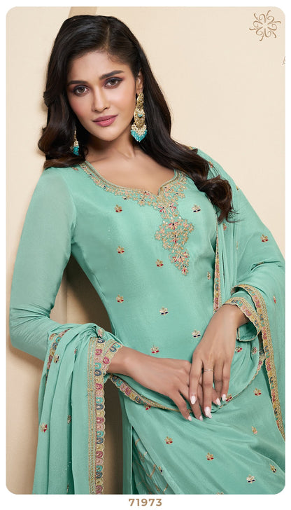 Sundari Kuleesh Vinay Fashion Llp Chinon Plazzo Style Suits Supplier Gujarat