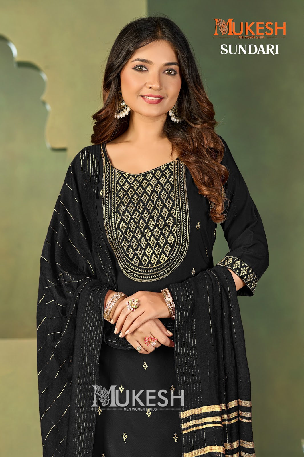 Sundari Mukesh Banwery Crape Readymade Pant Style Suits Supplier